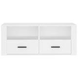 TV Cabinet White 100x35x40 cm Engineered Wood - Rear View