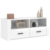 TV Cabinet High Gloss White 100x35x40 cm Engineered Wood