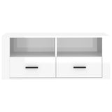TV Cabinet High Gloss White 100x35x40 cm Engineered Wood - Rear View