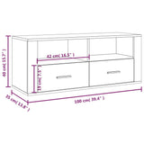 TV Cabinet High Gloss White 100x35x40 cm Engineered Wood - Extra Image