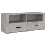 TV Cabinet Concrete Grey 100x35x40 cm Engineered Wood - Front View