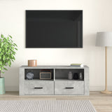 TV Cabinet Concrete Grey 100x35x40 cm Engineered Wood - Side View
