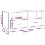 TV Cabinet Concrete Grey 100x35x40 cm Engineered Wood - Extra Image