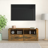TV Cabinet Smoked Oak 100x35x40 cm Engineered Wood - Side View