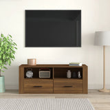 TV Cabinet Brown Oak 100x35x40 cm Engineered Wood - Side View