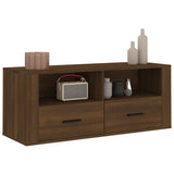 TV Cabinet Brown Oak 100x35x40 cm Engineered Wood