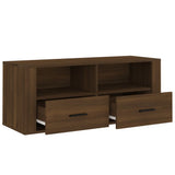 TV Cabinet Brown Oak 100x35x40 cm Engineered Wood - Close-Up Angle