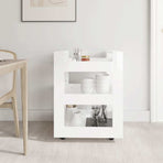 Kitchen Trolley High Gloss White 60x45x80 cm Engineered Wood