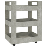 Kitchen Trolley Concrete Grey 60x45x80 cm Engineered Wood - Front View