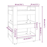 Kitchen Trolley Concrete Grey 60x45x80 cm Engineered Wood