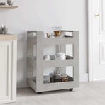 Kitchen Trolley Concrete Grey 60x45x80 cm Engineered Wood