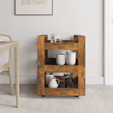 Kitchen Trolley Smoked Oak 60x45x80 cm Engineered Wood - Side View