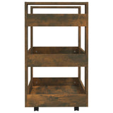 Kitchen Trolley Smoked Oak 60x45x80 cm Engineered Wood - Rear View