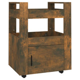 Kitchen Trolley Smoked Oak 60x45x80 cm Engineered Wood - Front View