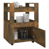Kitchen Trolley Smoked Oak 60x45x80 cm Engineered Wood - Top-Down View