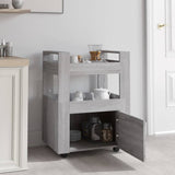 Kitchen Trolley Grey Sonoma 60x45x80 cm Engineered Wood - Side View