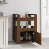 Kitchen Trolley Brown Oak 60x45x80 cm Engineered Wood - Side View