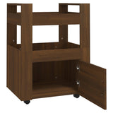 Kitchen Trolley Brown Oak 60x45x80 cm Engineered Wood - Rear View
