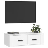 Hanging TV Cabinet White 80x36x25 cm Engineered Wood - Top-Down View