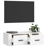 Hanging TV Cabinet White 80x36x25 cm Engineered Wood - 45-Degree Angle