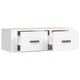 Hanging TV Cabinet White 80x36x25 cm Engineered Wood - Close-Up Angle