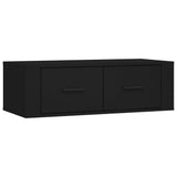 Hanging TV Cabinet Black 80x36x25 cm Engineered Wood - Front View