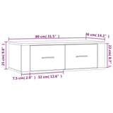 Hanging TV Cabinet Black 80x36x25 cm Engineered Wood - Extra Image