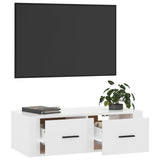 Hanging TV Cabinet High Gloss White 80x36x25 cm Engineered Wood - 45-Degree Angle
