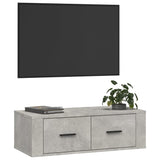 Hanging TV Cabinet Concrete Grey 80x36x25 cm Engineered Wood - Top-Down View