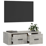 Hanging TV Cabinet Concrete Grey 80x36x25 cm Engineered Wood - 45-Degree Angle