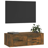 Hanging TV Cabinet Smoked Oak 80x36x25 cm Engineered Wood - Top-Down View