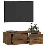 Hanging TV Cabinet Smoked Oak 80x36x25 cm Engineered Wood - 45-Degree Angle