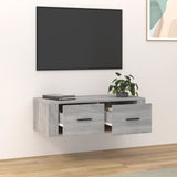 Hanging TV Cabinet Grey Sonoma 80x36x25 cm Engineered Wood - Side View