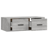 Hanging TV Cabinet Grey Sonoma 80x36x25 cm Engineered Wood - Rear View