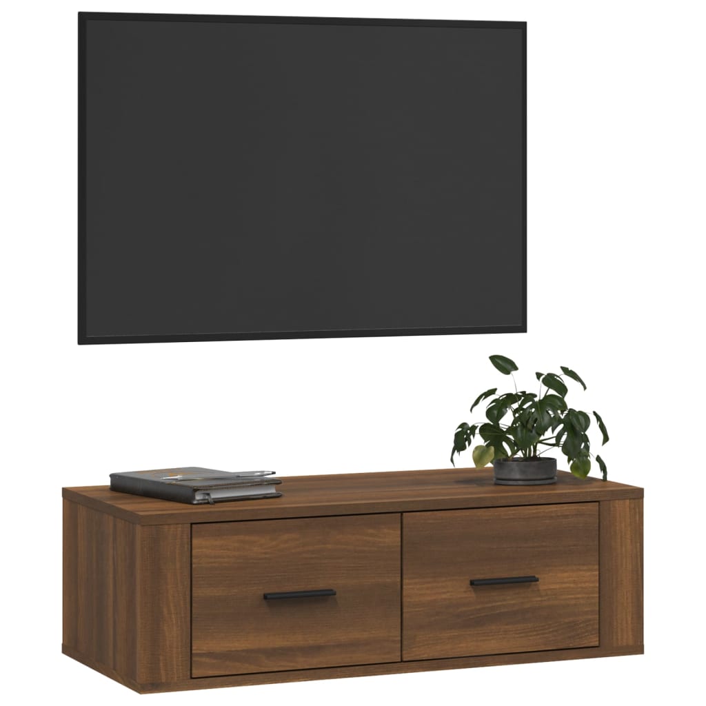 Hanging TV Cabinet Brown Oak 80x36x25 cm Engineered Wood
