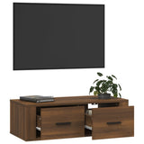 Hanging TV Cabinet Brown Oak 80x36x25 cm Engineered Wood - 45-Degree Angle