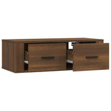 Hanging TV Cabinet Brown Oak 80x36x25 cm Engineered Wood - Close-Up Angle