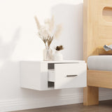 Wall-mounted Bedside Cabinet White 50x36x25 cm - Side View