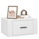 Wall-mounted Bedside Cabinet White 50x36x25 cm - Top-Down View