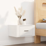 Wall-mounted Bedside Cabinets 2 pcs White 50x36x25 cm - Side View