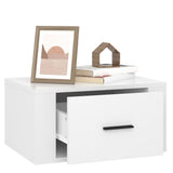 Wall-mounted Bedside Cabinet High Gloss White 50x36x25 cm - 45-Degree Angle