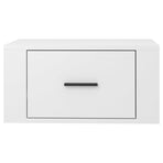 Wall-mounted Bedside Cabinet High Gloss White 50x36x25 cm