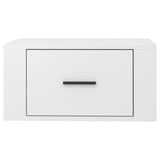 Wall-mounted Bedside Cabinet High Gloss White 50x36x25 cm - Rear View