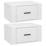 Wall-mounted Bedside Cabinets 2 pcs High Gloss White 50x36x25cm - Front View