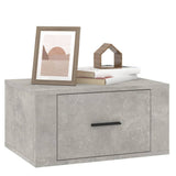 Wall-mounted Bedside Cabinet Concrete Grey 50x36x25 cm - Top-Down View