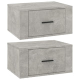 Wall-mounted Bedside Cabinets 2 pcs Concrete Grey 50x36x25 cm - Front View
