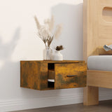 Wall-mounted Bedside Cabinet Smoked Oak 50x36x25 cm - Side View