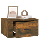 Wall-mounted Bedside Cabinet Smoked Oak 50x36x25 cm