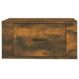 Wall-mounted Bedside Cabinet Smoked Oak 50x36x25 cm - Rear View