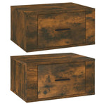 Wall-mounted Bedside Cabinets 2 pcs Smoked Oak 50x36x25 cm